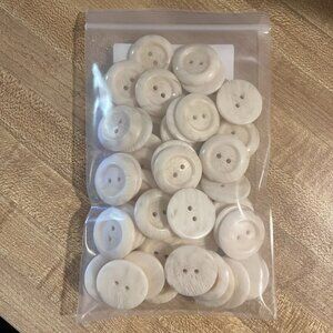 1" Beige 2-hole Craft Buttons 50 pieces #1
